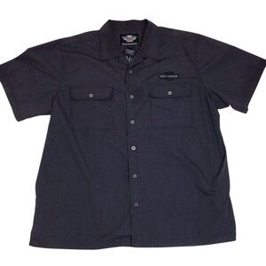 Harley-Davidson Genuine MotorClothes Men’s Shirt 2XL Black Short Sleeve Button